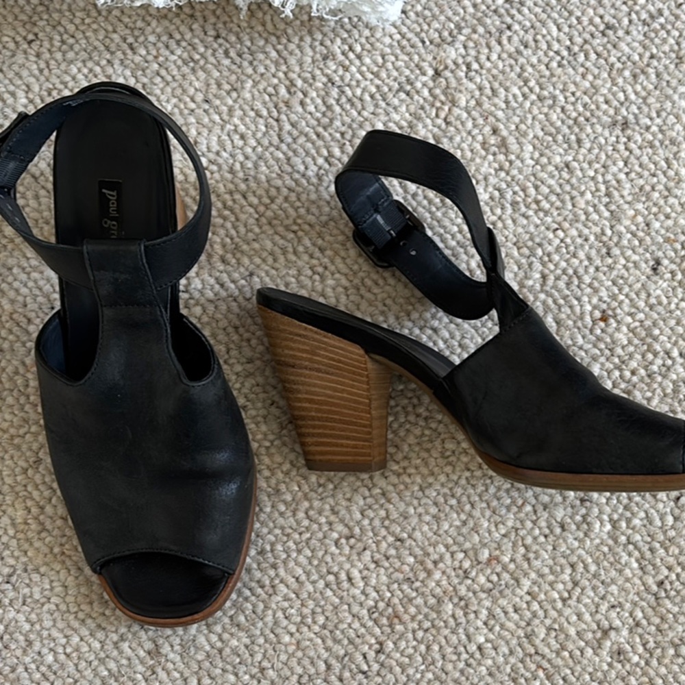 Paul Green Black Peep Toe Sandals